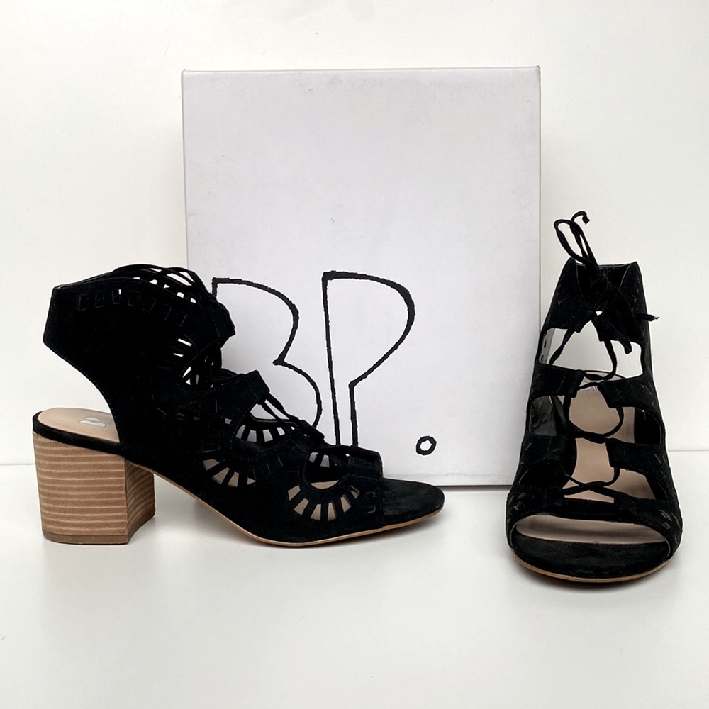 BP Decker Women's Black Chunky Heel Sandal size 7.5